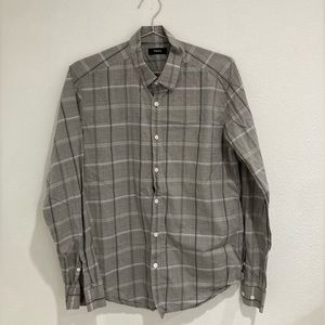 Gray Plaid Dress Shirt